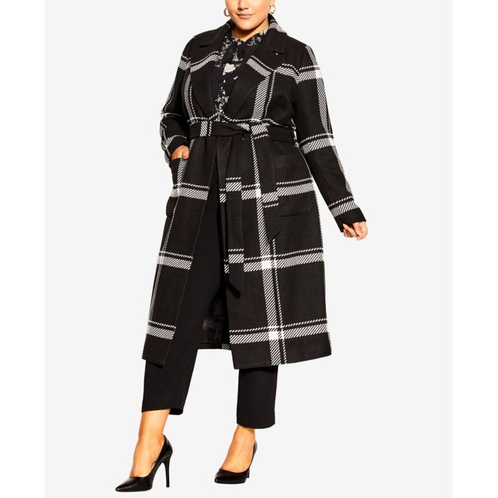 Trendy Plus Size Checkmate Coat